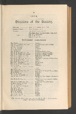 Vorschaubild von 1919. Directors of the society