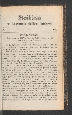 Vorschaubild von Beiblatt. No 3. Juni 1879