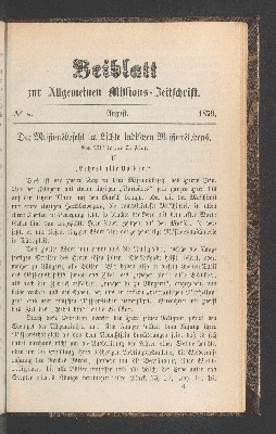Vorschaubild von Beiblatt. No 4. August 1879