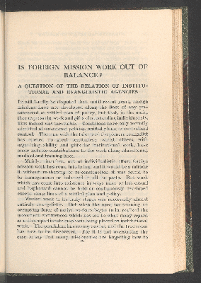 Vorschaubild von Is foreign mission work out of balance?