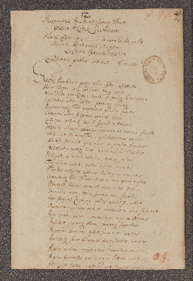 Vorschaubild von Heinrich Harder: 'Glückwunschgedicht für Ulrik Frederik Gyldenløve anläßlich seiner Ernennung zum Legatus extraordinarius in London, 1663