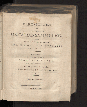 Vorschaubild von Verzeichnis der trefflichen Gemälde-Sammlung, welche früher im Besitz des verstorbenen Herrn Etatsrath von Stenglin befindlich gewesen