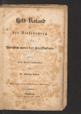 Vorschaubild von Held Roland und der Riesenzwerg. Lieschen unter den Feenkindern