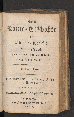 Vorschaubild von Die Gewürme, Insekten, Fische und Amphybien