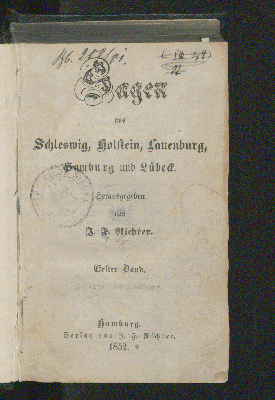 Vorschaubild von [Sagen aus Schleswig, Holstein, Lauenburg, Hamburg und Lübeck]