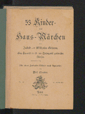 Vorschaubild von 53 Kinder- und Haus-Märchen