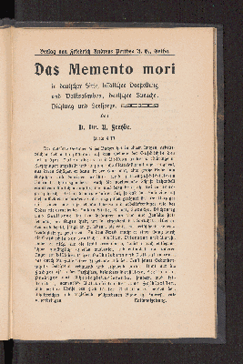 Vorschaubild von [Das alte deutsche Leichenmal in seiner Art und Entartung]