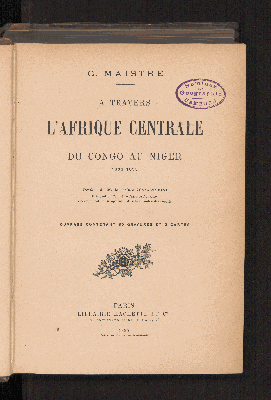 Vorschaubild von A travers l'Afrique centrale du Congo au Niger 1892-1893