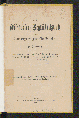 Vorschaubild von Der Ohlsdorfer Begräbnißplatz in seinem Verhältniß zu den Israelitischen Gemeinden zu Hamburg