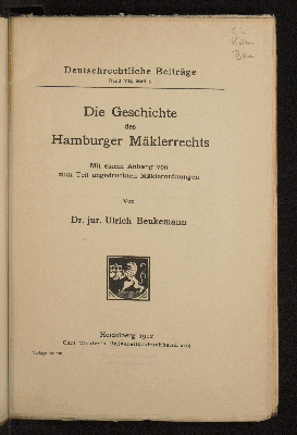 Vorschaubild von Die Geschichte des Hamburger Mäklerrechts