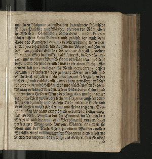 Vorschaubild von [Der die Vestung Siebenbürgisch-Weissenburg erobernde und über die Dacier triumphirende Kayser Trajanus, Wurde/ An dem theuren Carols- und Nahmenstage/ Jhro Röm. Kayserl. und Cathol. Majestät/ ... Wegen des andern/ unter Helden-müthiger Anführung Ihro Durchl. des Printzen Eugenius, über die Türcken befochtenen Sieges/ und darauf höchst-glücklich erfolgter Eroberung der Vestung Griechisch-Weissenburg/ oder Belgrad, Zu Bezeugung der allerunterthänigsten hierob geschöpfften Freude/ in einem dazu verfertigten Sing-Spiele/ und deßwegen errichteter Ehren-Pforte/ Auf dem Hamburgischen Schau-Platz/ fürgestellet/ Jm Monath November/ 1717.]