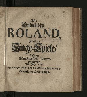 Vorschaubild von Der Großmüthige Roland