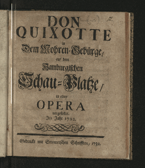 Vorschaubild von Don Quixotte in Dem Mohren-Gebürge