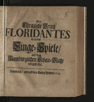 Vorschaubild von Der Thrazische Printz Floridantes