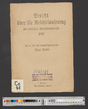 Vorschaubild von Bericht über die Reichskonferenz der deutschen Sozialdemokratie 1916