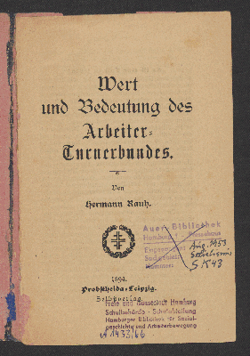 Vorschaubild von Wert und Bedeutung des Arbeiter-Turnerbundes