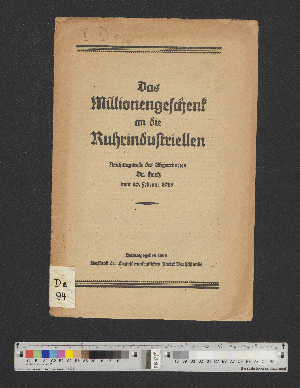 Vorschaubild von Das Millionengeschenk an die Ruhrindustriellen