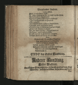 Vorschaubild von [Der die Vestung Siebenbürgisch-Weissenburg erobernde und über die Dacier triumphirende Kayser Trajanus, Wurde/ An dem theuren Carols- und Nahmenstage/ Ihro Röm. Kayserl. und Cathol. Majestät/ ... Wegen des andern/ unter Helden-müthiger Anführung Ihro Durchl. des Printzen Eugenius, über die Türcken befochtenen Sieges/ und darauf höchst-glücklich erfolgter Eroberung der Vestung Griechisch-Weissenburg/ oder Belgrad, Zu Bezeugung der allerunterthänigsten hierob geschöpfften Freude/ in einem dazu verfertigten Sing-Spiele/ und deßwegen errichteter Ehren-Pforte/ Auf dem Hamburgischen Schau-Platz/ fürgestellet/ Im Monath November/ 1717.]