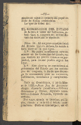 Vorschaubild von [Constitución política del estado libre de Jalisco, sancionada por su congreso constituyente en 18 de noviembre de 1824]