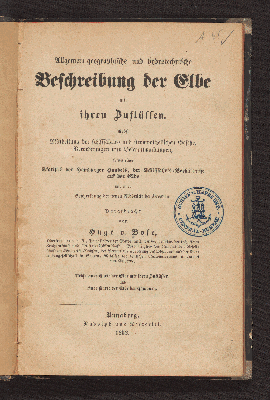 Vorschaubild von Allgemeine geographische und hydrotechnische Beschreibung der Elbe mit ihren Zuflüssen