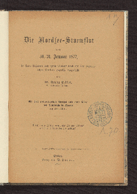 Vorschaubild von Die Nordsee-Sturmfluth vom 30/31 Jan. 1877