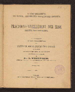 Vorschaubild von [Präcisions-Nivellement der Elbe]