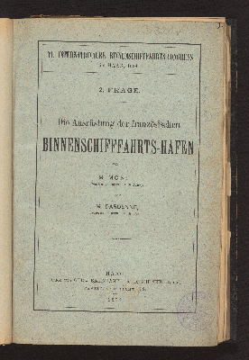 Vorschaubild von Die Ausrüstung der französischen Binnenschifffahrts-Häfen