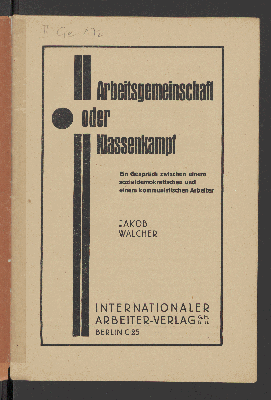 Vorschaubild von Arbeitsgemeinschaft oder Klassenkampf