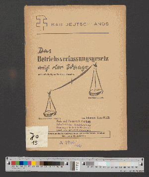 Vorschaubild von Das Betriebsverfassungsgesetz auf der Waage