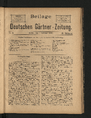 Vorschaubild von Beilage der Deutschen Gärtner-Zeitung. Nr. 3.