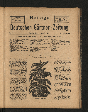 Vorschaubild von Beilage der Deutschen Gärtner-Zeitung. Nr. 7.