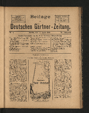 Vorschaubild von Beilage der Deutschen Gärtner-Zeitung. Nr. 8.