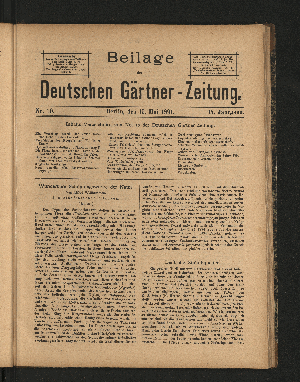 Vorschaubild von Beilage der Deutschen Gärtner-Zeitung. Nr. 10.