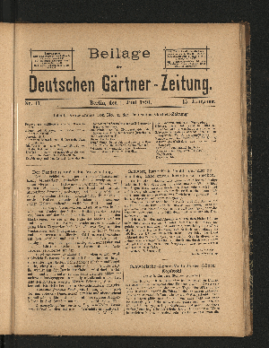 Vorschaubild von Beilage der Deutschen Gärtner-Zeitung. Nr. 11.