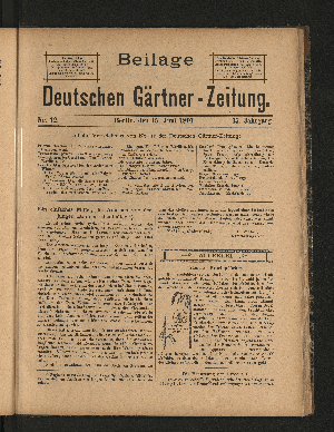 Vorschaubild von Beilage der Deutschen Gärtner-Zeitung. Nr. 12.
