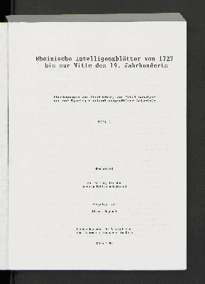 Vorschaubild von [Rheinische Intelligenzblätter von 1727 bis zur Mitte des 19. Jahrhunderts]