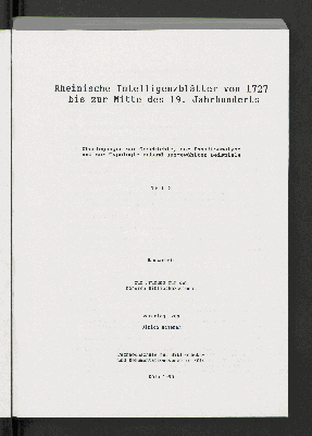 Vorschaubild von [Rheinische Intelligenzblätter von 1727 bis zur Mitte des 19. Jahrhunderts]