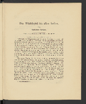 Vorschaubild von [Das Würfelspiel im alten Indien]