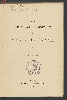Vorschaubild von Die ursprüngliche Gottheit des vedischen Yama