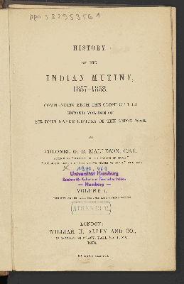 Vorschaubild von History of the Indian Mutiny, 1857-1858