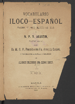 Vorschaubild von Vocabulario iloco-español