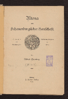 Vorschaubild von Altona unter Schauenburgischer Herrschaft