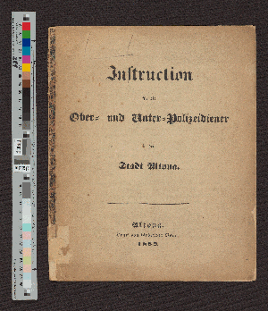 Vorschaubild von Instruction für die Ober- und Unter-Polizeidiener in der Stadt Altona