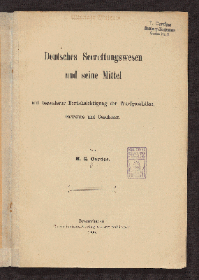 Vorschaubild von Deutsches Seerettungswesen und seine Mittel