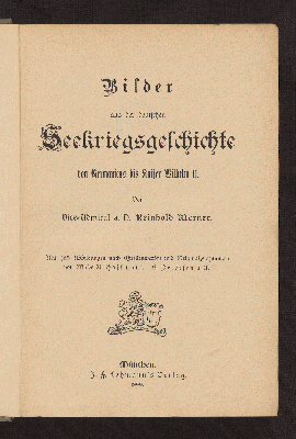 Vorschaubild von Bilder aus der deutschen Seekriegsgeschichte von Germanicus bis Kaiser Wilhelm II.