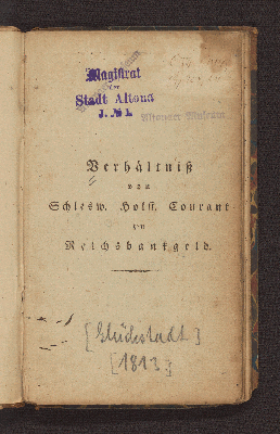 Vorschaubild von Verhältniß zwischen Schleswig-Holsteinisch Courant zu Reichsbankgeld