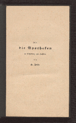 Vorschaubild von Ueber die Apotheken in den Herzogthümern Schleswig und Holstein in merkantilischer und statistischer Beziehung