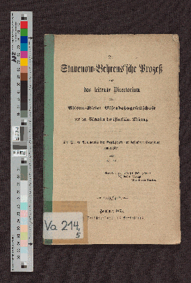 Vorschaubild von Der Stavenow-Behrens'sche Prozeß und das leitende Directorium der Altona-Kieler Eisenbahngesellschaft vor den Schranken der öffentlichen Meinung