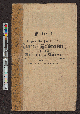 Vorschaubild von Register über Caspari Danckwerths, D. Landes-Beschreibung der Herzogthümer Schleswig und Holstein