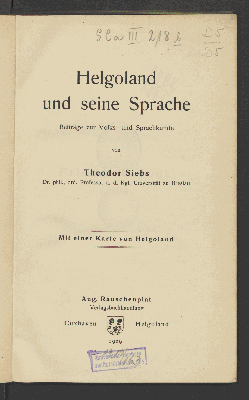 Vorschaubild von Helgoland und seine Sprache